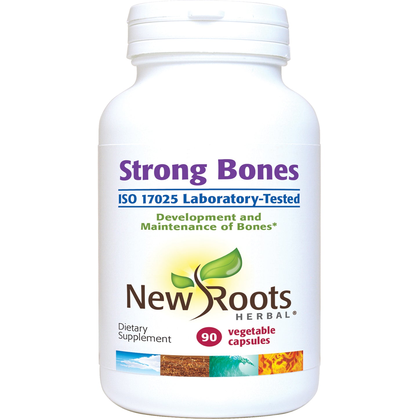 NEW ROOTS HERBAL Strong Bones - Calcium, Magnesium, Vitamin D3, VIT C, bioavailable K2 (MK-7) - GMO, Soy, Gluten Free - Supplement for Bone Health | 180 Veg Caps