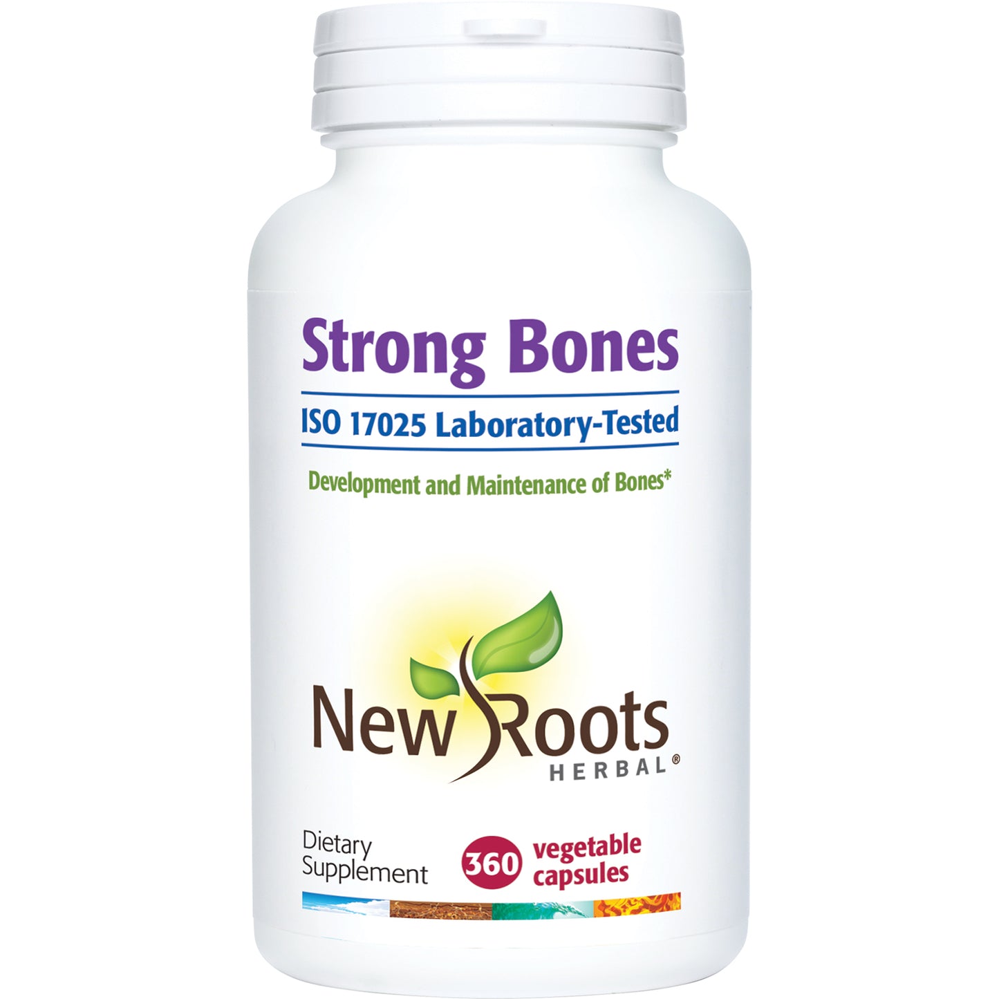 NEW ROOTS HERBAL Strong Bones - Calcium, Magnesium, Vitamin D3, VIT C, bioavailable K2 (MK-7) - GMO, Soy, Gluten Free - Supplement for Bone Health | 180 Veg Caps