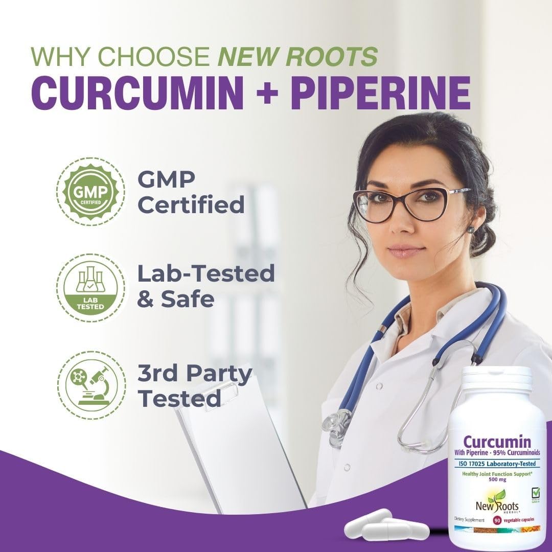 Curcumin + Piperine | 95% Curcuminoids, 500mg (90 Veg caps)