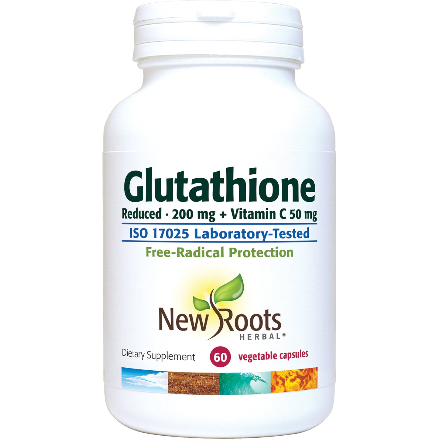 Glutathione Supplement, 200 mg Reduced + Vitamin C (60 veg caps)