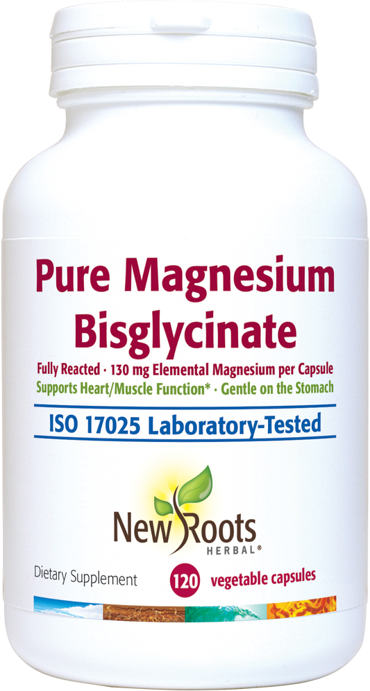 Pure Magnesium Bisglycinate 130 mg (120 veg caps)