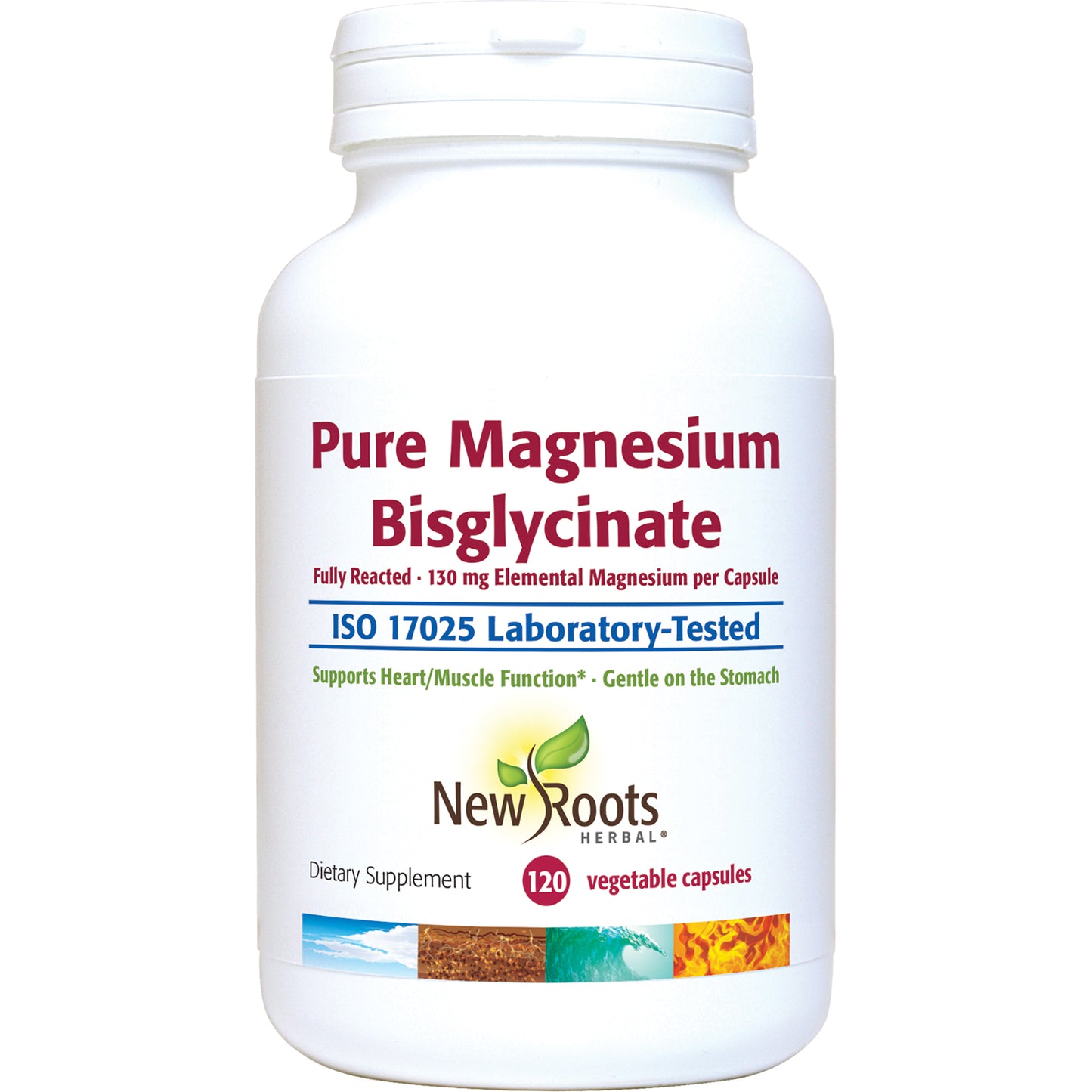 Pure Magnesium Bisglycinate 130 mg (120 veg caps)