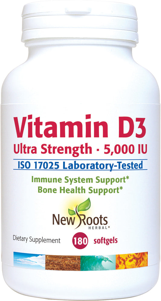 Vitamin D3 5,000 IU Ultra Strength (180 Softgels)